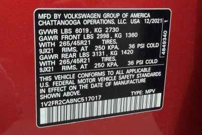 2022 Volkswagen Atlas 3.6L V6 SEL Premium R-Line
