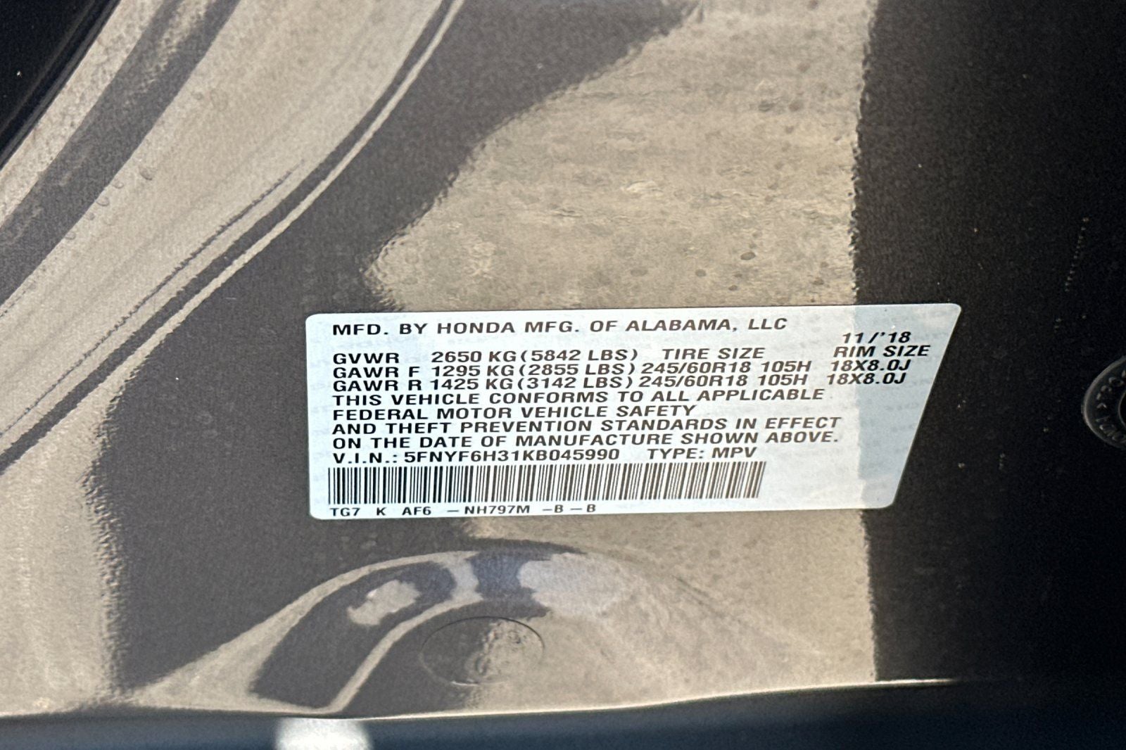 2019 Honda Pilot EX