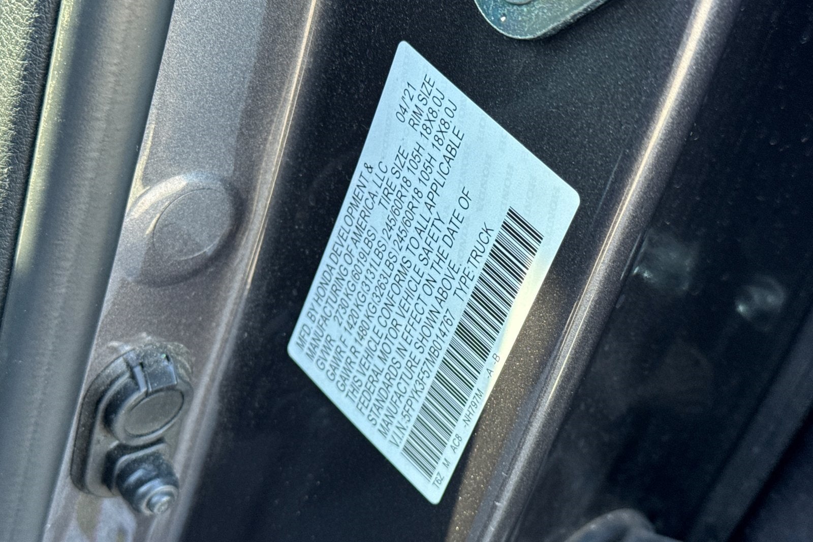 2021 Honda Ridgeline RTL