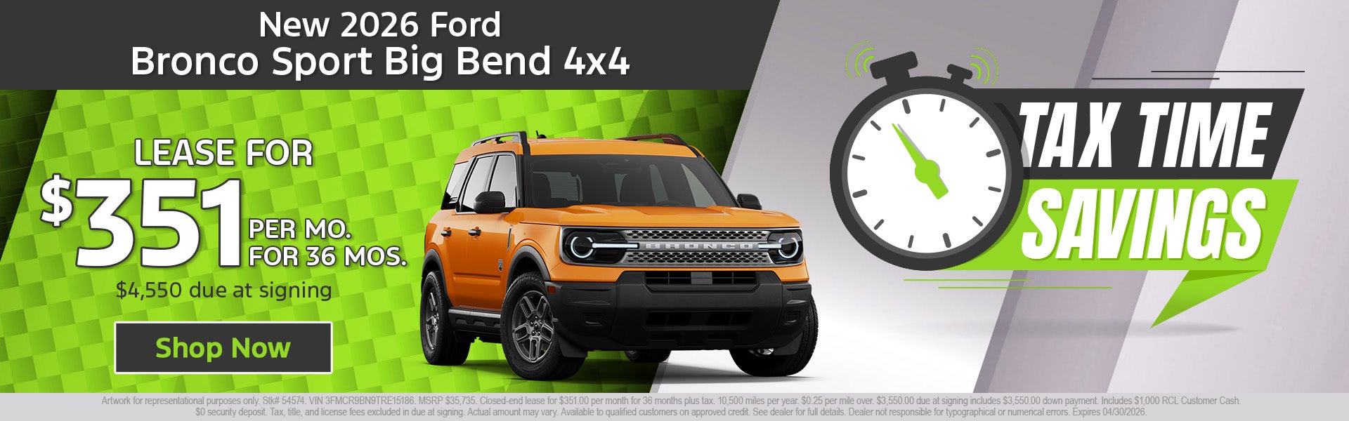 2026 Ford Bronco Sport lease deal